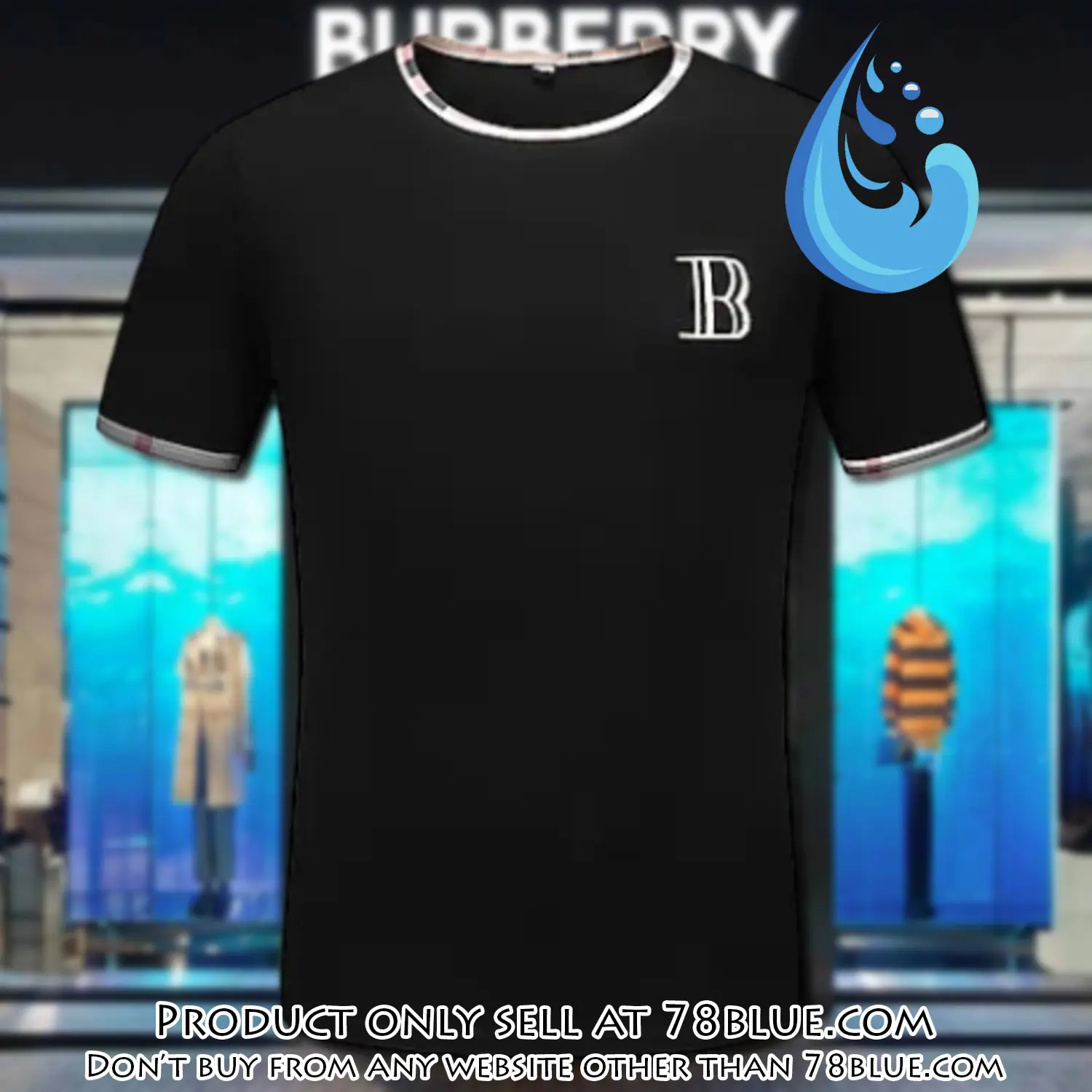 Burberry black luxury brand unisex tshirt outfit for men women 78b0901049